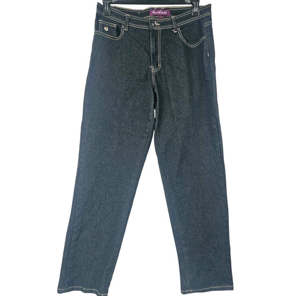 Gloria Vanderbilt Amanda Jeans Dark High Waisted Straight Slim Women's 14 W 4255